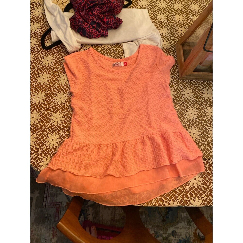 SO coral peplum top for girls size XL